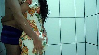 I joined my skinny Brazilian stepson in the shower and fucked his cock deep in my wet latina pussy for hours