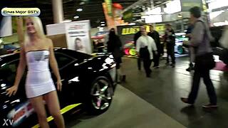 Russian Blonde Upskirt Flashes Panties Under Short Skirt!