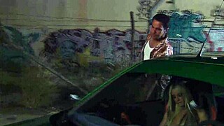 blonde milf carmen luvana slut fucks big cock outdoors in fishnets