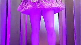 maid in pantyhose flashes pierced ass and huge tits