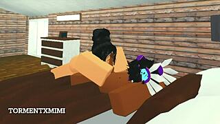 Busty Roblox Girl Rides BF Cowgirl!