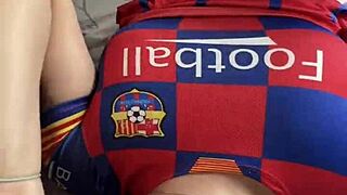 Hot Big Ass Cheerleader Anal Fucks Two Cocks in Threesome