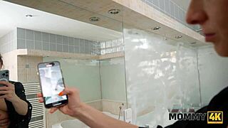 czech milf janet alfano showers then fucks young cock