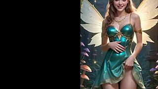 cute blonde fairy explores fantasy forest adventure