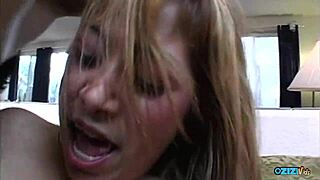 can you handle this blonde asian's double penetration ending in anal creampies?