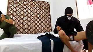 stepson spies stepmom fucking screaming orgasm