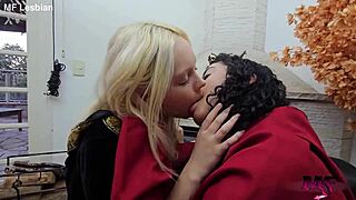 blonde brazilian girls kiss like monsters in dragon house