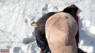 can this chinese yoga girl cum hard in freezing cold?