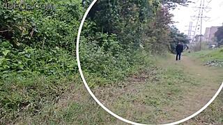 skinny redhead punk flashes shaved pussy no panties public park