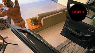 that horny latina milf firefighter begs for bareback anal creampie hose job