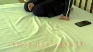 Indian teen slut moans loud during deepthroat humiliation blowjob