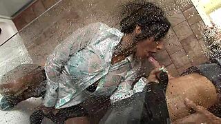 Romana's Shaved Pussy Pounded In Heeled Shower Fuck