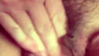 Blonde spreads shaved pussy wide by the window