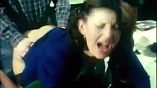 Secretary gags on cock while getting ass pounded full!