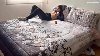 stepmom fingers wet pussy while i watch from closet now i lick her