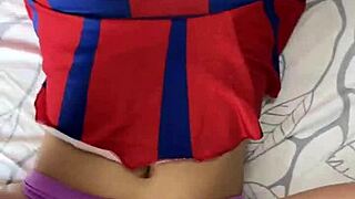 Hot Big Ass Cheerleader Anal Fucks Two Cocks in Threesome