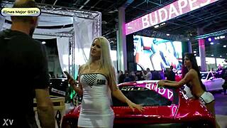 Russian Blonde Upskirt Flashes Panties Under Short Skirt!