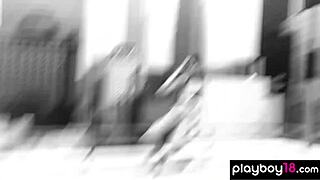 Redhead Skye Blue Strips, Rips Clothes, And Mesmerizes With Pierced Nipples!