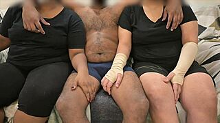 i gave my wife and friend a hot threesome handjob