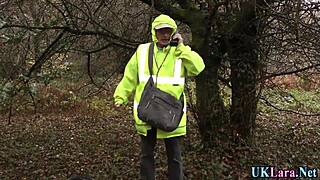 bold stockings milf whore drips cum from ripped clothes and monster cock blowjob