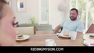 peter green sneaks deep into carmela's wet pussy on counter