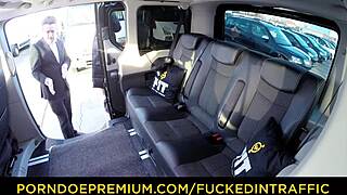 russian audrey jane cum drenched after backseat taxi blowjob pounding