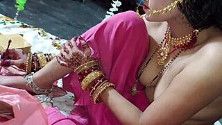 Indian couple's first suhagraat doggy with hindi moans