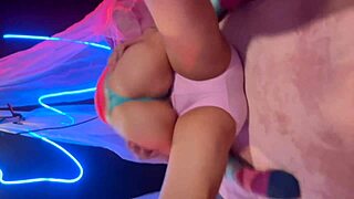 Sexy mexican amateur rides pilates teacher's huge dildo