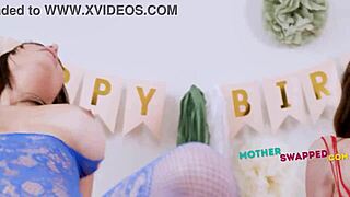 stepmoms share loser virgins in wild mommy gangbang fun