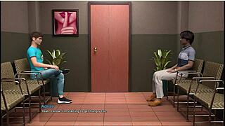 Nerdy wife stretches ass on desk during cheating interview