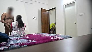 Wife's Steamy Blowjob Fuck As Maid Cleans Nearby