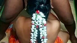 Indian Aunty's Tight Pussy Gets Bent Over Fucked by Lover in Dorm