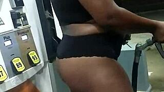 Wife flashes big ass outdoors public doggystyle tease