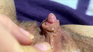watch her big clit throb through intense orgasm closeup