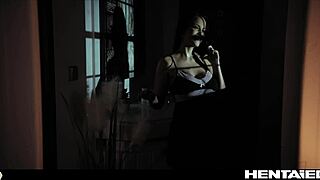 Jennifer Mendez huge tits bound for hentai DP creampie