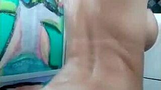 big tits babe plays naughty in steamy shower bath