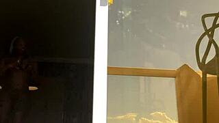 EBONY GIRL GAGS SPITS ON BIG BLACK COCK FOR MESSY FACIAL!!