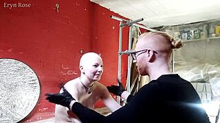 Bound slave screams through device orgasms before after