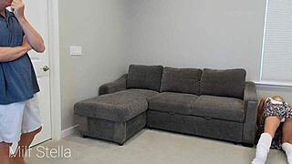 Sneaky Babysitter In Socks Caught By Boss Leads To Submissive Creampie