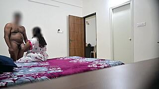 Wife's Steamy Blowjob Fuck As Maid Cleans Nearby