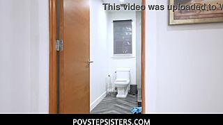 stepsister sarah lace caught cheating gets small tits facial in pov fuck