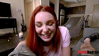 What happens when petite redhead stepsis blackmails dad into horny fucking?
