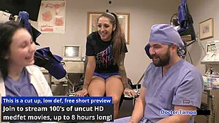 Dr Tampa gives Stefania Mafra's tanned tits and ass a humiliating exam!
