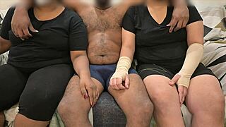 i gave my wife and friend a hot threesome handjob