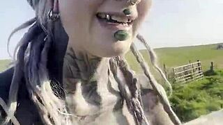 Just a tattooed happy hippy country girl chatting with cows and you too