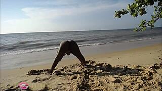 elvie the ebony slut gets beach fucked hard part 4