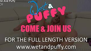 Wet blonde czech pussy throbs as glass dildo makes her squirt hard 💦🔥