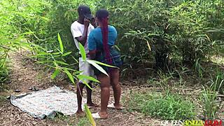 Lost uni girl bends for forest bike men's cocks in wet outdoor style fuck