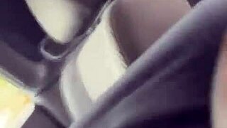 Wanna play with this pink pussy under her dress in the car?