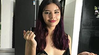 my perfect latina stepsister sucks cock standing perfectly